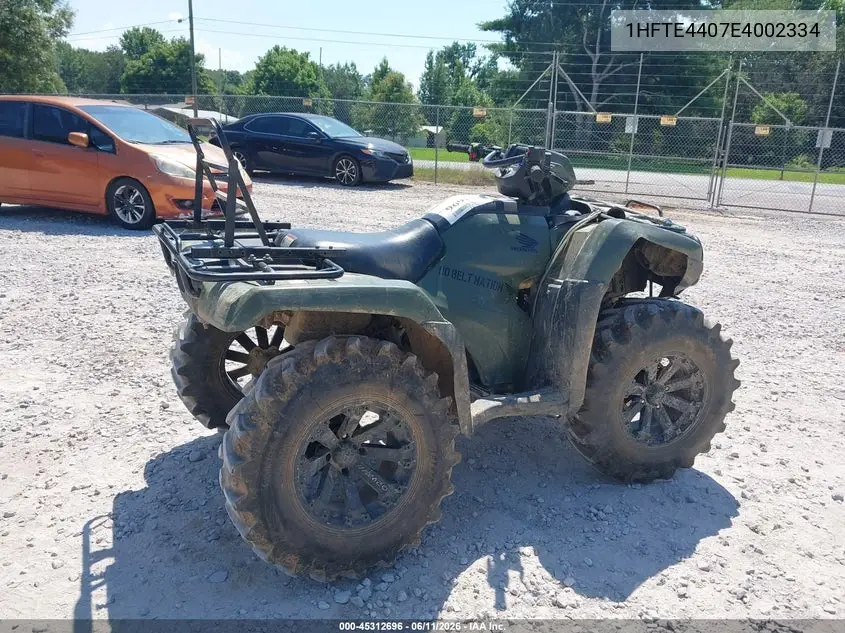 2014 Honda Trx500 Fm VIN: 1HFTE4407E4002334 Lot: 45312696