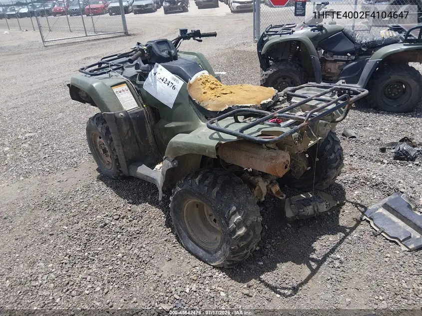 2015 Honda Trx420 Fm VIN: 1HFTE4002F4104647 Lot: 45642476