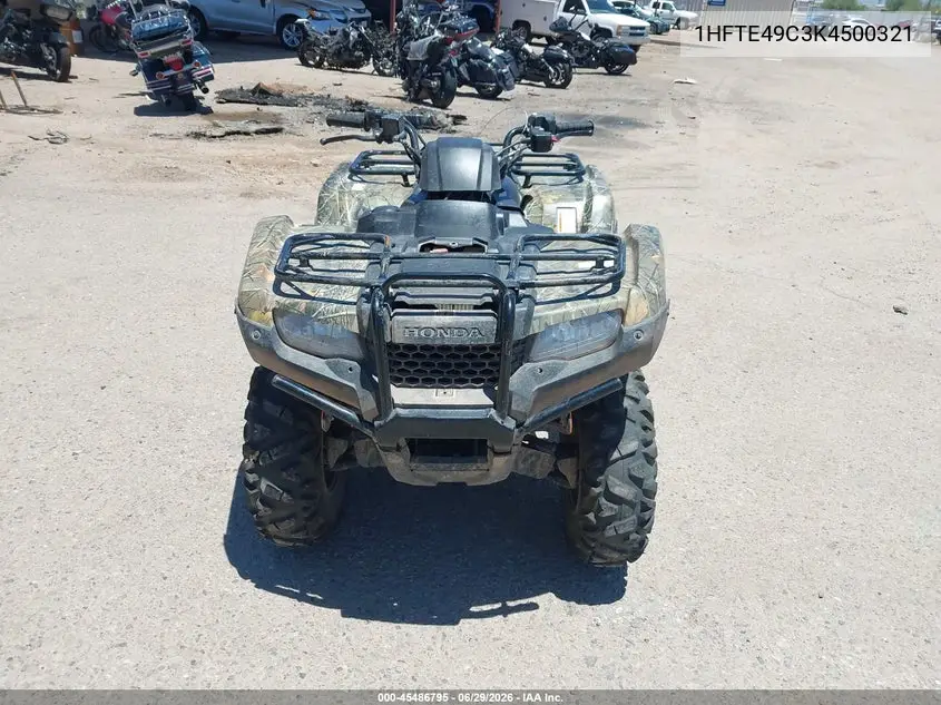 2019 Honda Trx420 Fe VIN: 1HFTE49C3K4500321 Lot: 45486795