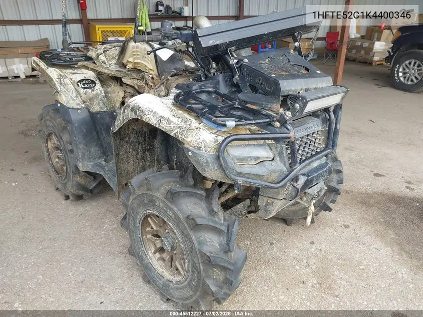 2019 Honda Trx500 Fa VIN: 1HFTE52C1K4400346 Lot: 45512227