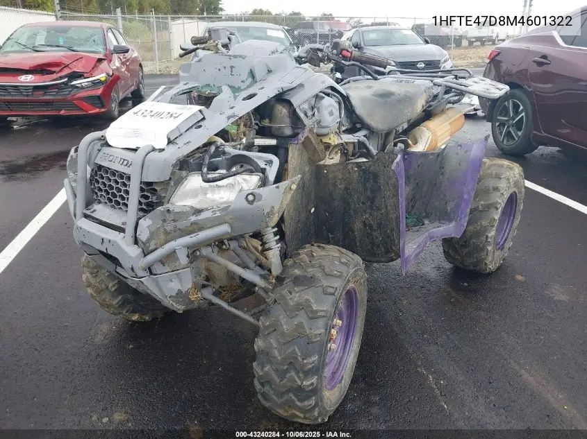 2021 Honda Trx420 Fa VIN: 1HFTE47D8M4601322 Lot: 43240284