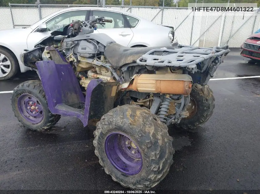 2021 Honda Trx420 Fa VIN: 1HFTE47D8M4601322 Lot: 43240284