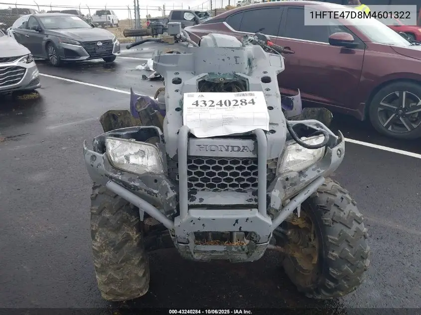 2021 Honda Trx420 Fa VIN: 1HFTE47D8M4601322 Lot: 43240284