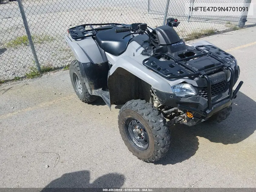 2022 Honda Trx420 Fa VIN: 1HFTE47D9N4701091 Lot: 45538919