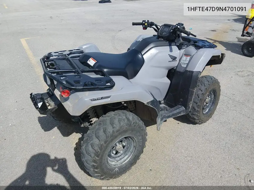 2022 Honda Trx420 Fa VIN: 1HFTE47D9N4701091 Lot: 45538919