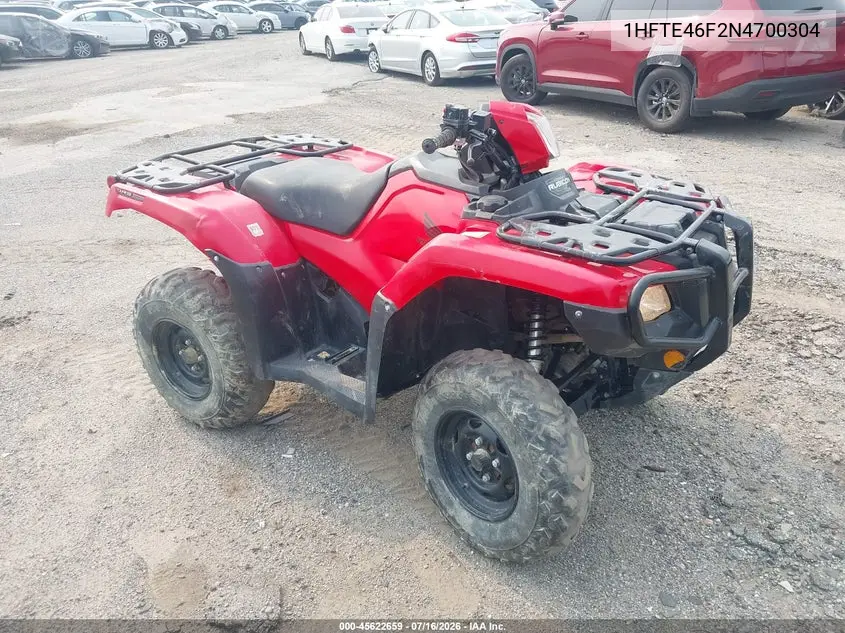 2022 Honda Trx520 Fa VIN: 1HFTE46F2N4700304 Lot: 45622659