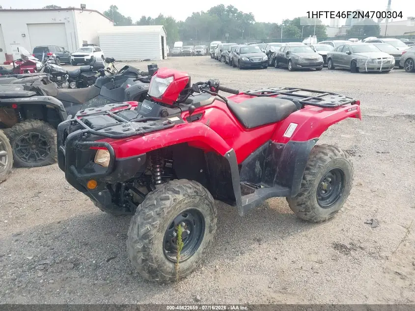 2022 Honda Trx520 Fa VIN: 1HFTE46F2N4700304 Lot: 45622659