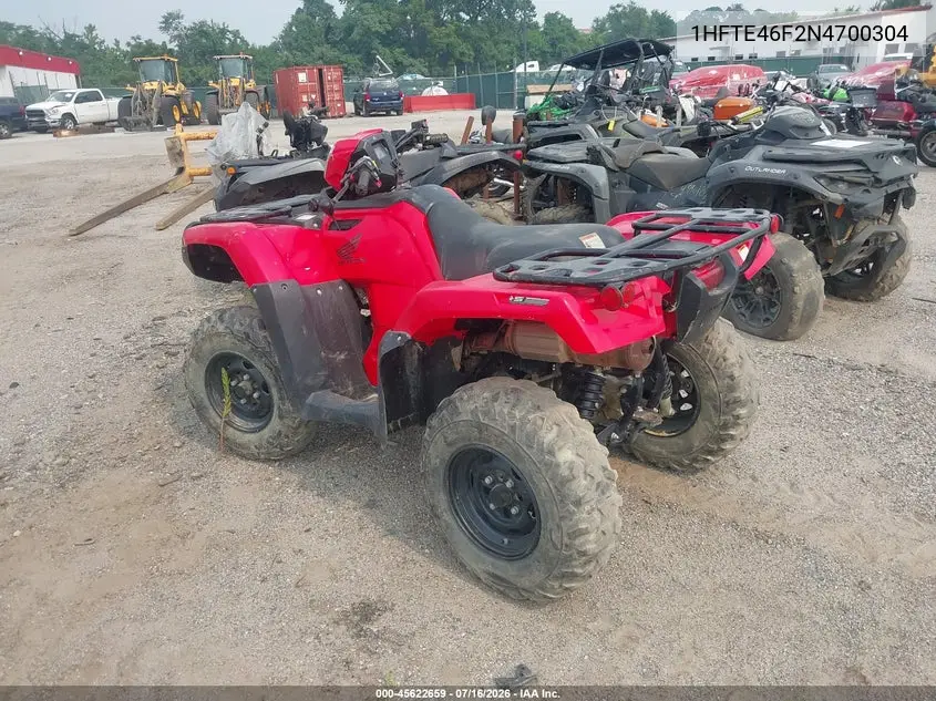 2022 Honda Trx520 Fa VIN: 1HFTE46F2N4700304 Lot: 45622659