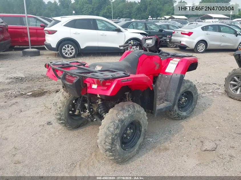 2022 Honda Trx520 Fa VIN: 1HFTE46F2N4700304 Lot: 45622659