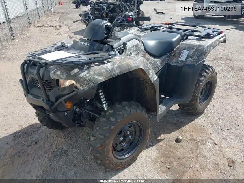 2025 Honda Trx420 Fa VIN: 1HFTE4746SJ100296 Lot: 45692237