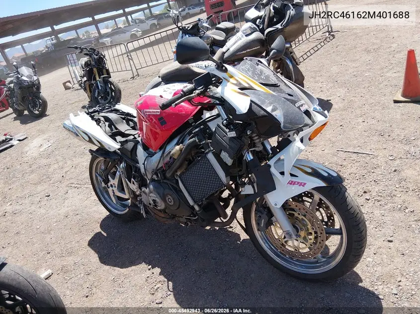 2002 Honda Vfr800 VIN: JH2RC46162M401688 Lot: 45492943