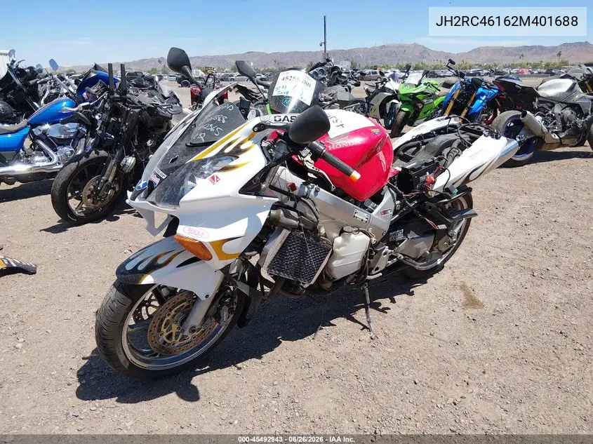 2002 Honda Vfr800 VIN: JH2RC46162M401688 Lot: 45492943