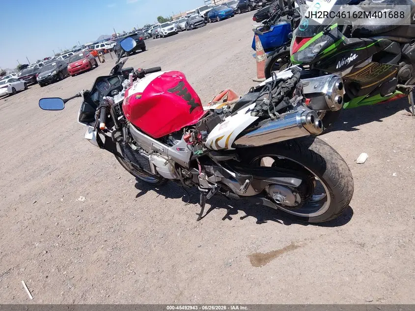 2002 Honda Vfr800 VIN: JH2RC46162M401688 Lot: 45492943