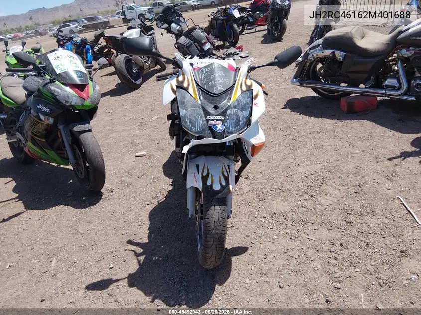 2002 Honda Vfr800 VIN: JH2RC46162M401688 Lot: 45492943