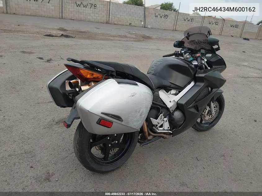 2004 Honda Vfr800 A VIN: JH2RC46434M600162 Lot: 45652233