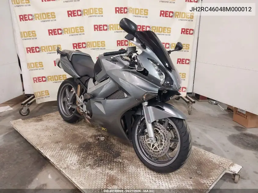 2008 Honda Vfr800 VIN: JH2RC46048M000012 Lot: 45198869