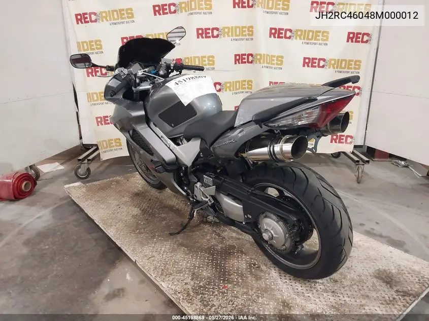 2008 Honda Vfr800 VIN: JH2RC46048M000012 Lot: 45198869