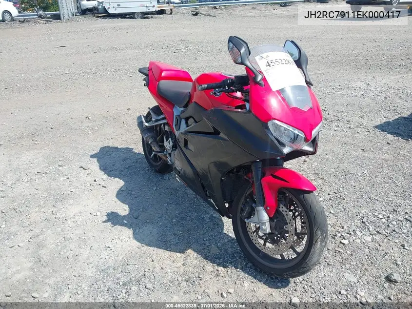 2014 Honda Vfr800 F VIN: JH2RC7911EK000417 Lot: 45522839