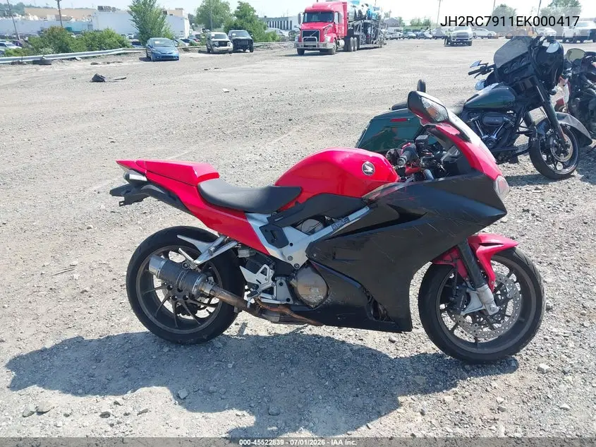 2014 Honda Vfr800 F VIN: JH2RC7911EK000417 Lot: 45522839
