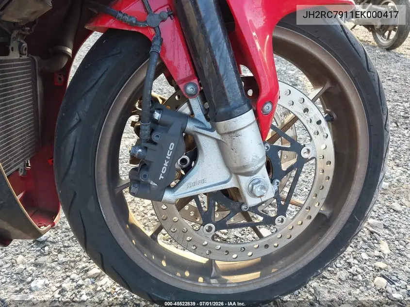 2014 Honda Vfr800 F VIN: JH2RC7911EK000417 Lot: 45522839