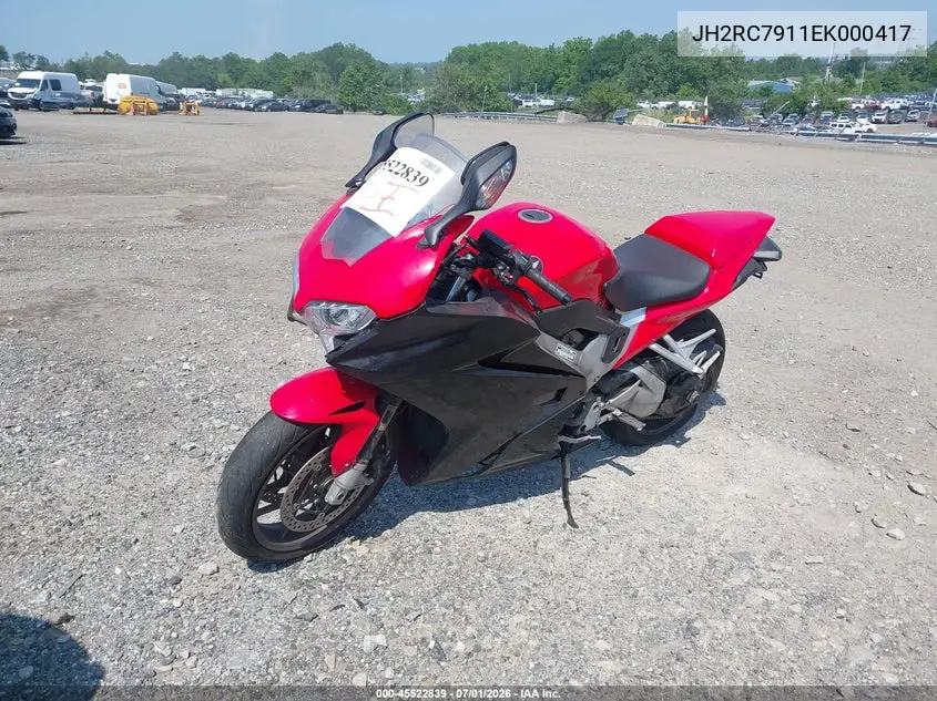 2014 Honda Vfr800 F VIN: JH2RC7911EK000417 Lot: 45522839