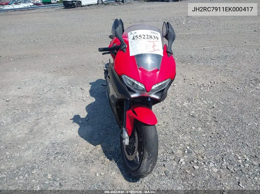 2014 Honda Vfr800 F VIN: JH2RC7911EK000417 Lot: 45522839