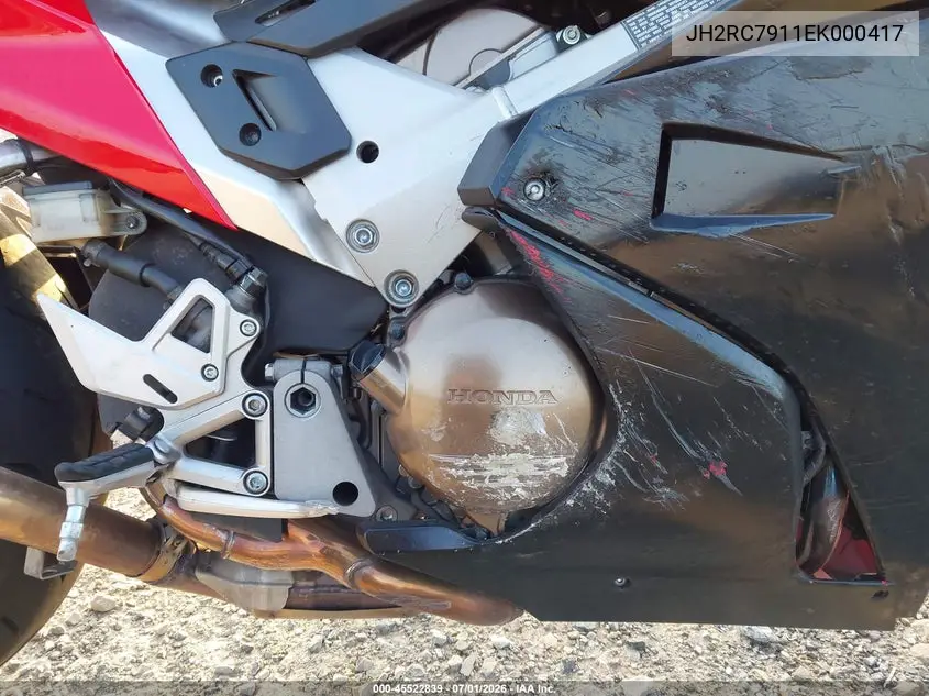2014 Honda Vfr800 F VIN: JH2RC7911EK000417 Lot: 45522839