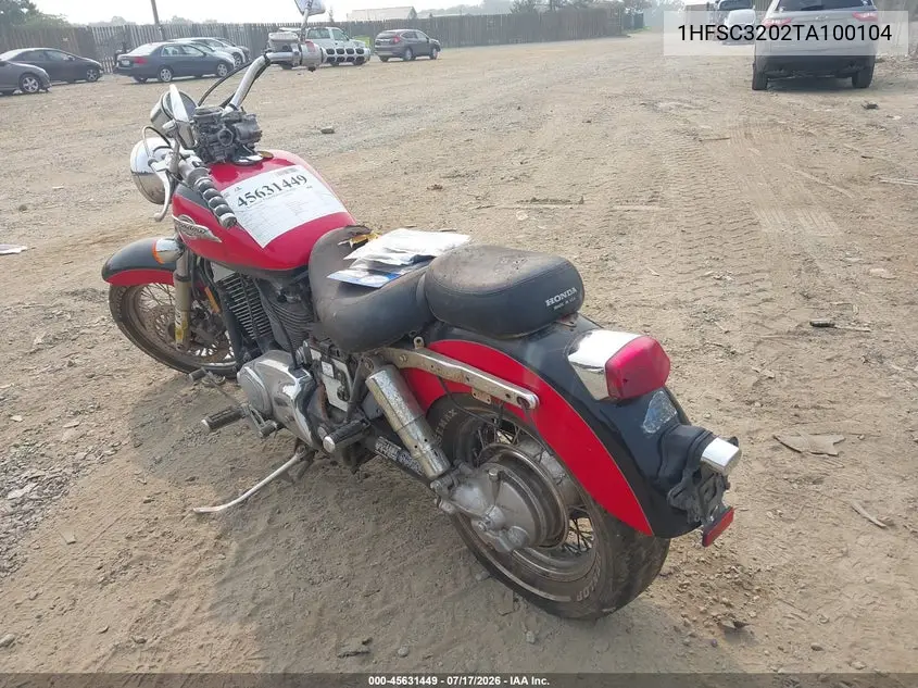 1996 Honda Vt1100 C2 VIN: 1HFSC3202TA100104 Lot: 45631449