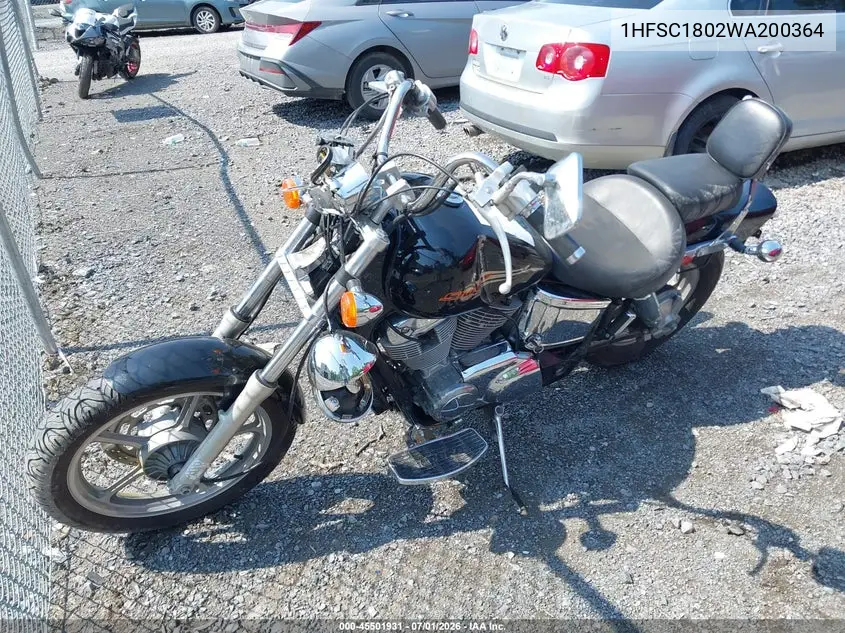 1998 Honda Vt1100 C VIN: 1HFSC1802WA200364 Lot: 45501931