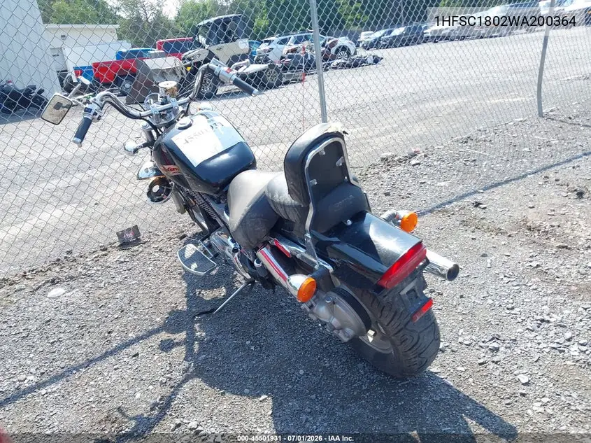 1998 Honda Vt1100 C VIN: 1HFSC1802WA200364 Lot: 45501931