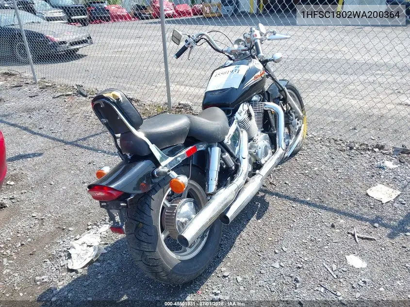 1998 Honda Vt1100 C VIN: 1HFSC1802WA200364 Lot: 45501931