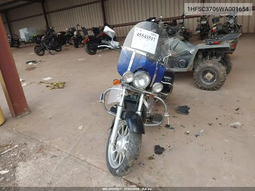 1998 Honda Vt1100 Ct VIN: 1HFSC3706WA001654 Lot: 45543517