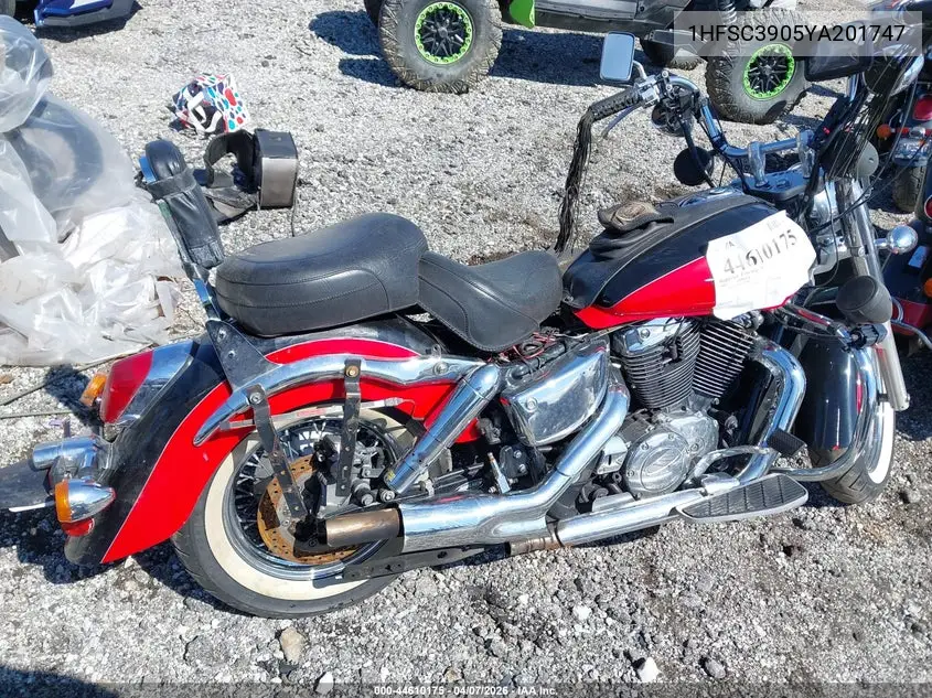 2000 Honda Vt1100 C3 VIN: 1HFSC3905YA201747 Lot: 44610175