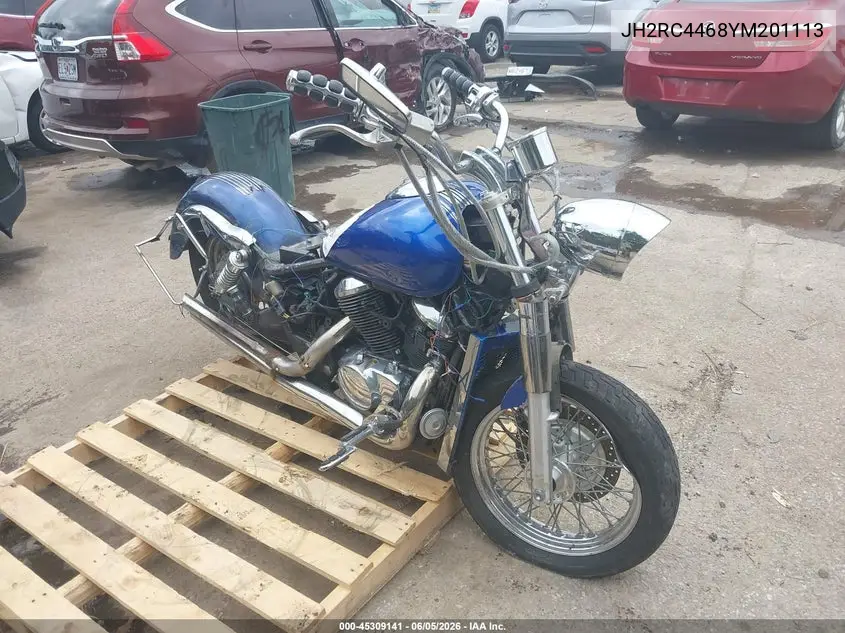 2000 Honda Vt750 Cd2 VIN: JH2RC4468YM201113 Lot: 45309141