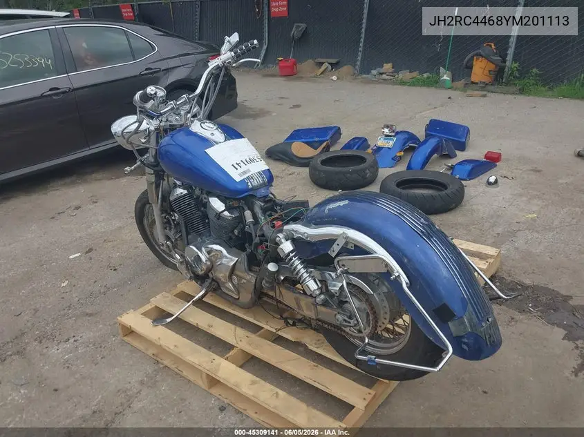 2000 Honda Vt750 Cd2 VIN: JH2RC4468YM201113 Lot: 45309141