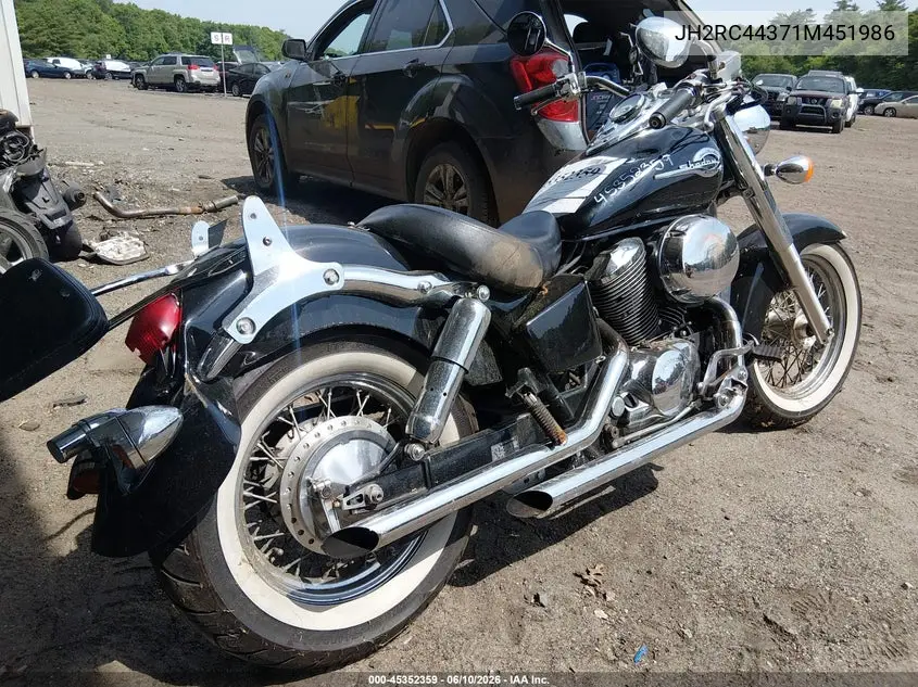 2001 Honda Vt750 Cd VIN: JH2RC44371M451986 Lot: 45352359