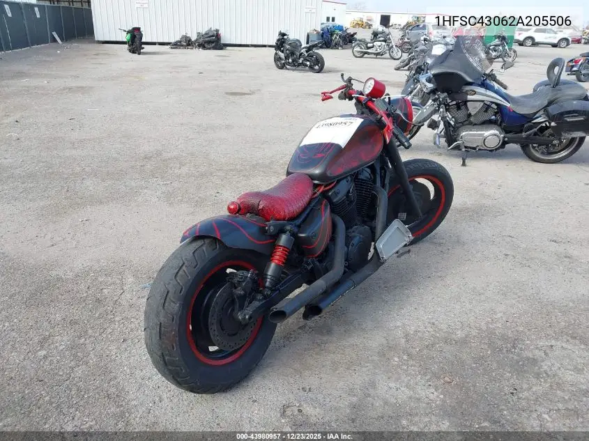 2002 Honda Vt1100 C2 VIN: 1HFSC43062A205506 Lot: 43980957