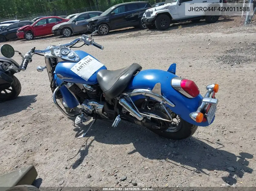 2002 Honda Vt750 Cdd VIN: JH2RC44F42M011588 Lot: 44871163