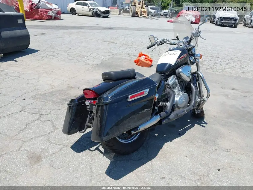 2002 Honda Vt600 C VIN: JH2PC21192M310045 Lot: 45173232