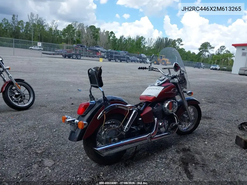 2002 Honda Vt750 Cdc VIN: JH2RC446X2M613265 Lot: 45524361