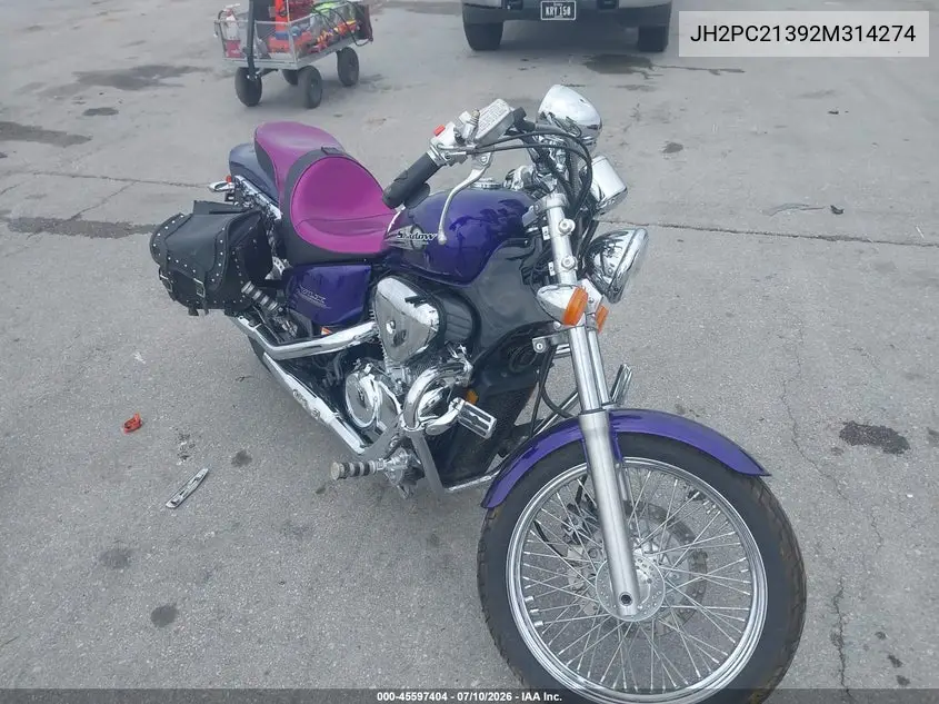 2002 Honda Vt600 Cd VIN: JH2PC21392M314274 Lot: 45597404