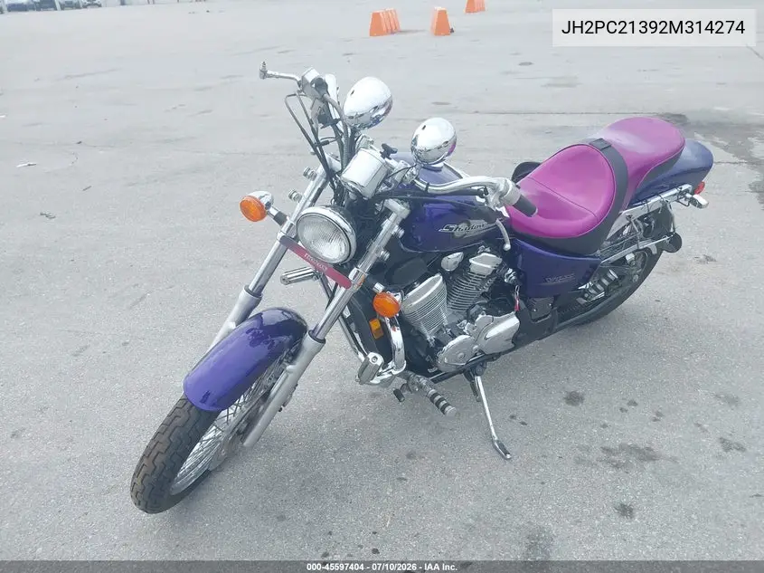 2002 Honda Vt600 Cd VIN: JH2PC21392M314274 Lot: 45597404