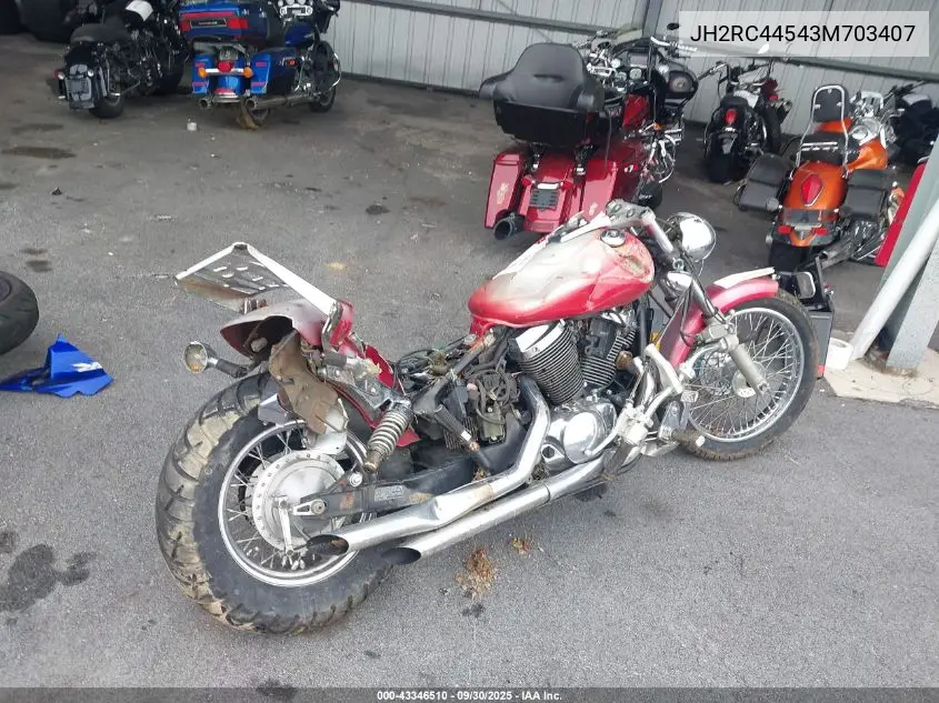 2003 Honda Vt750 Dcb VIN: JH2RC44543M703407 Lot: 43346510