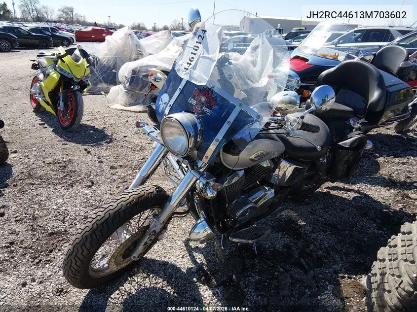 2003 Honda Vt750 Cdc VIN: JH2RC44613M703602 Lot: 44610124