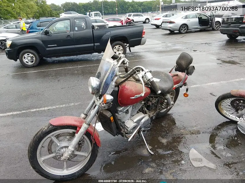 2003 Honda Vt1100 C VIN: 1HFSC18093A700288 Lot: 45581750
