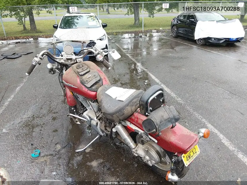2003 Honda Vt1100 C VIN: 1HFSC18093A700288 Lot: 45581750