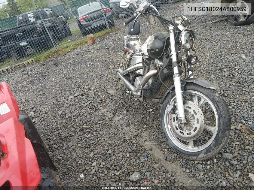 2004 Honda Vt1100 C VIN: 1HFSC18024A800959 Lot: 45052743