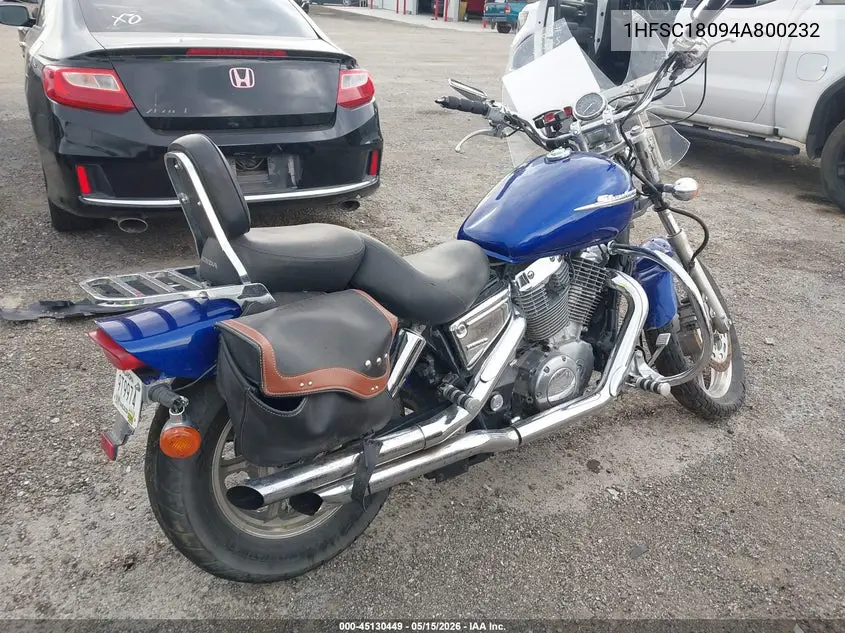 2004 Honda Vt1100 C VIN: 1HFSC18094A800232 Lot: 45130449