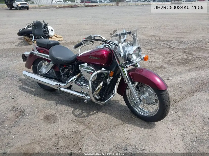 2004 Honda Vt750 C VIN: JH2RC50034K012656 Lot: 45469590