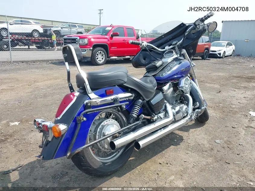 2004 Honda Vt750 Ca VIN: JH2RC50324M004708 Lot: 45669568